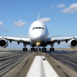 Airbus A380 on runway