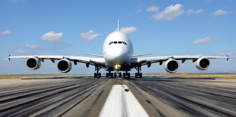 Airbus A380 on runway