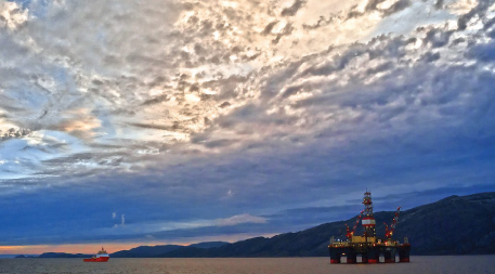 Oil rig just outside Norway's fjords