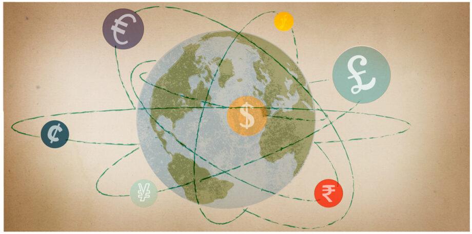 Currency orbiting the earth
