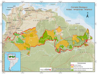 The Biological Corridor Andes-Amazon-Atlantic. Map by Gaia Amazonas. (Click to enlarge)