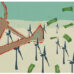 Wind energy growth through funding with watering can concept