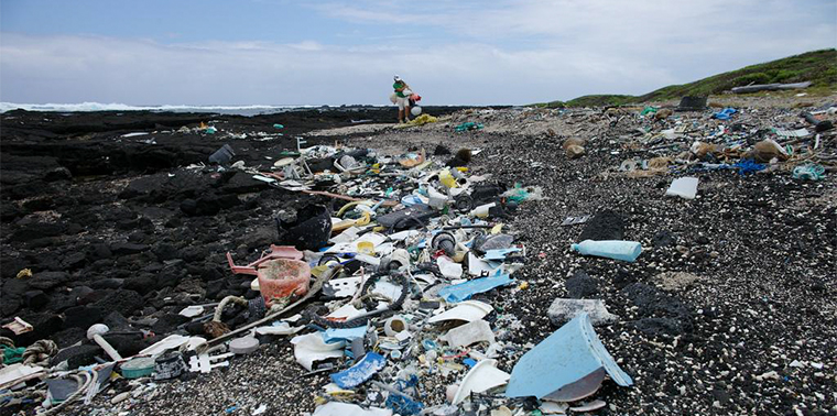 Plastic trash on Kamilo Beach