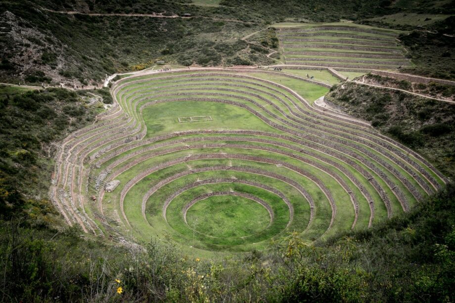 photo of concentric terraces believed to once be an agricultural laboratory used by the Incas