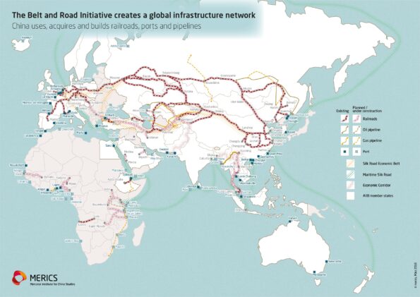 Map of China's Belt and Road projects around the world