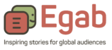 Logo for media organization Egab with the tag line, "Inspiring stories for global audiences"